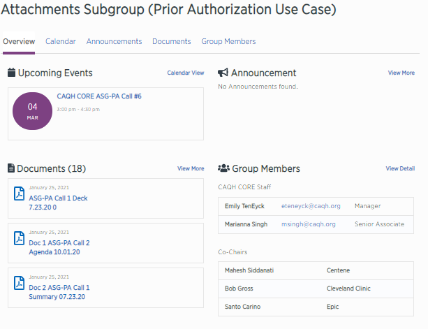 CORE Participant Dashboard